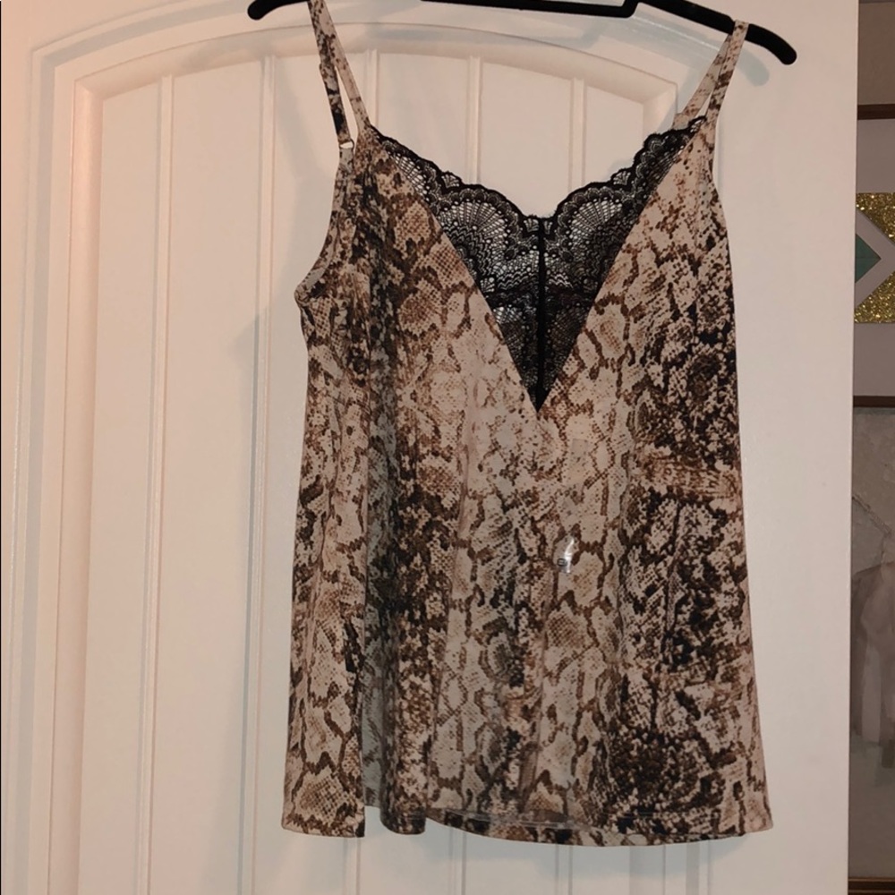 Buckle Snakeskin/Lace Tank